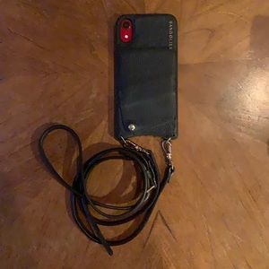 Emma Pebble Leather Crossbody Bandolier - Black